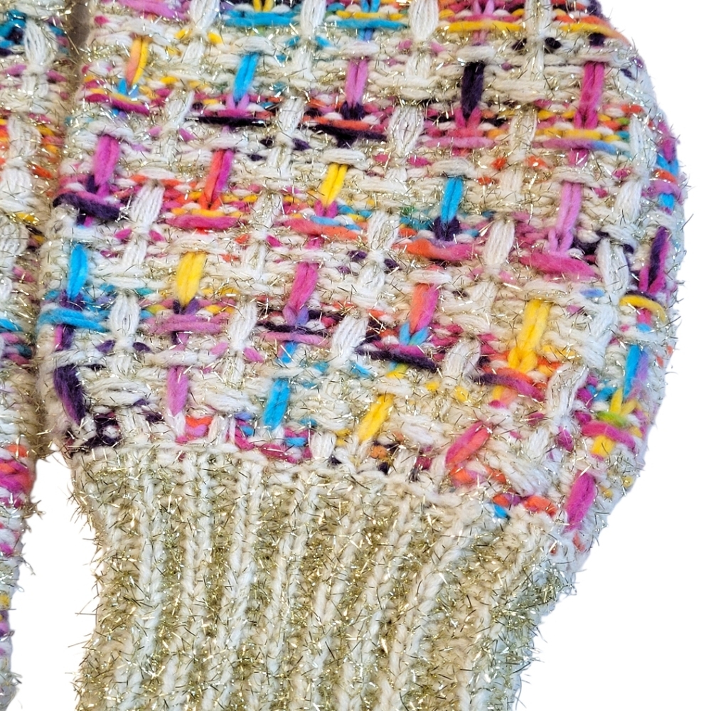 Anthropologie Stellah Sweater Myla Sparkled Metallic Multicolor Knit Small - Picture 11 of 11